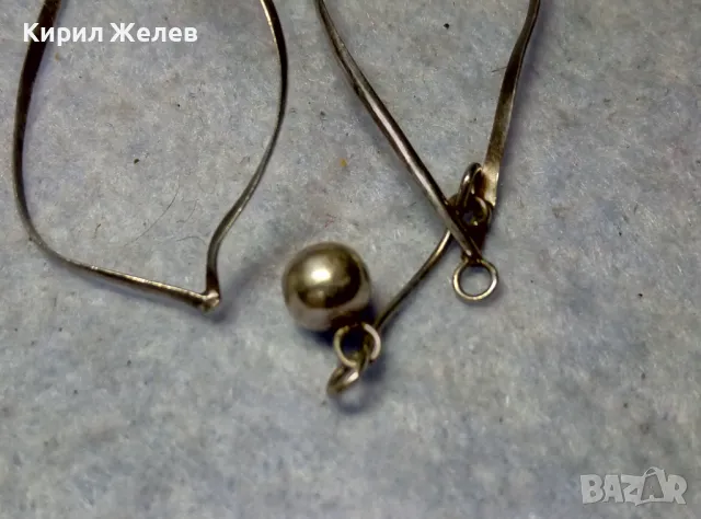 АЛ НУВО СТИЛ СРЕБЪРНИ ОБЕЦИ СРЕБРО 925 РЪЧНА РЕТРО АРТ ИЗРАБОТКА ЕДНАТА с НУЖДА от ЗАКАЧАЛКА 47735, снимка 10 - Обеци - 49553345