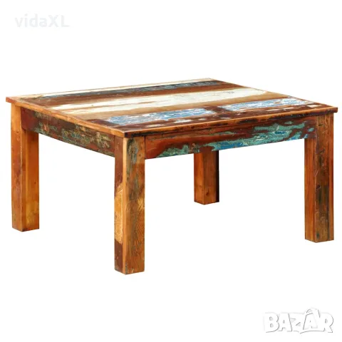 vidaXL Холна маса от регенерирано дърво, квадратна