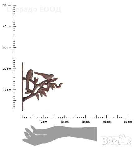 ЧУГУНЕНА КОНЗОЛА С ПТИЧИ МОТИВ, снимка 3 - Други - 51285298
