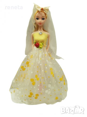 Кукла Ahelos, Булка, Жълта рокля, Без кутия, 30 см, снимка 1 - Кукли - 38438438