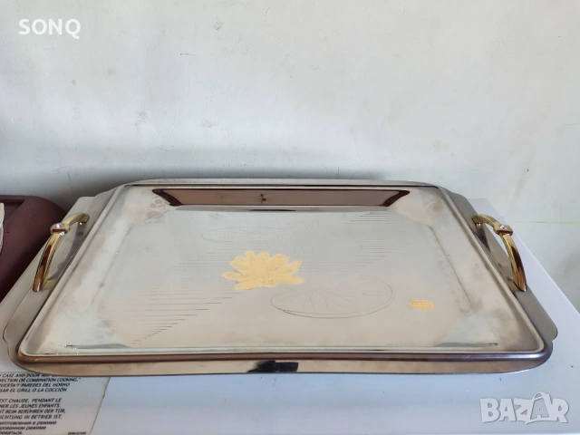 Прекрасен Италянски Позлатен Поднос 24К