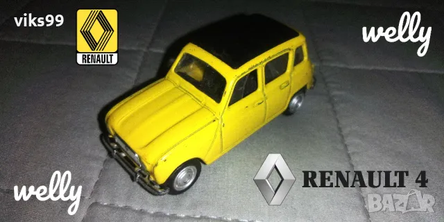 Метална количка Renault 4 - Welly 52362 , снимка 1 - Колекции - 47990854