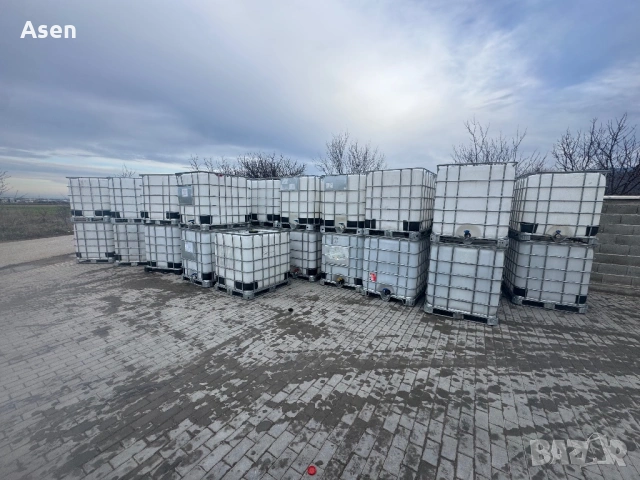 Цистерни за вода бидони 1000 литра 1 тон съдове за вода ЧИСТИ , снимка 2 - Оранжерии - 53262912