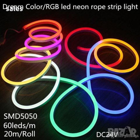 Неонов цветен (RGB) LED, плосък маркуч 5 или 10 метра, снимка 4 - Други - 30391149