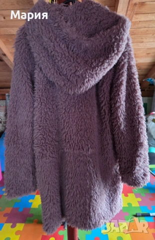 Пухкаво палтенце в лилаво, снимка 2 - Якета - 53221292