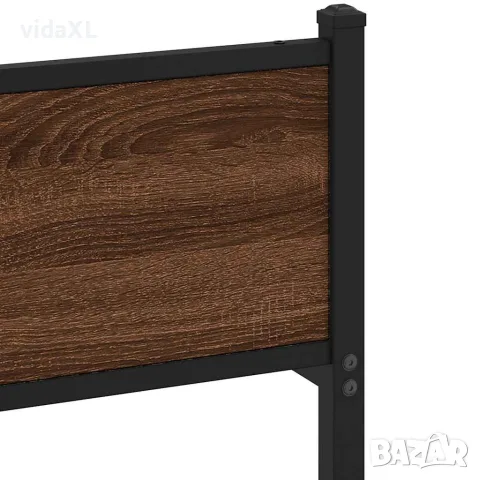 vidaXL Рамка за легло без матрак кафяв дъб 120x200 см инженерно дърво, снимка 7 - Спални и легла - 56147566