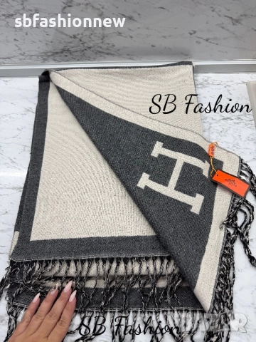 Hermes двулицев шал с етикет, снимка 2 - Шалове - 52487936