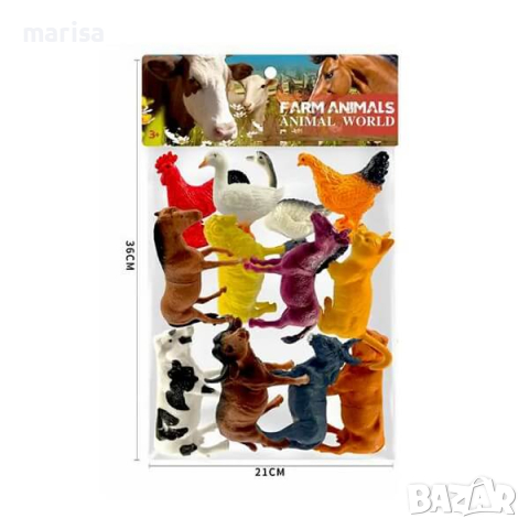 Комплект домашни животни, Ферма, 12 броя, блистер Код: 679932