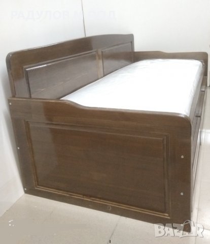 Единично легло тип канапе, чам байц с 3 чекмеджета, с матрак, снимка 2 - Спални и легла - 31053499