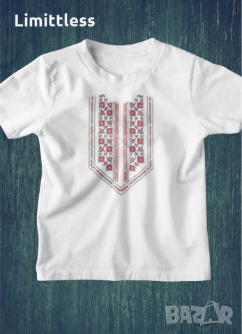 Дамски мъжки детски тениски с българска шевица или бебешко боди, снимка 1