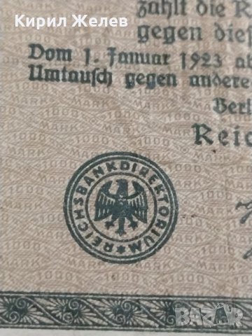 Райх банкнота - Германия - 1000 марки / 1922 година - 17996, снимка 4 - Нумизматика и бонистика - 31029868