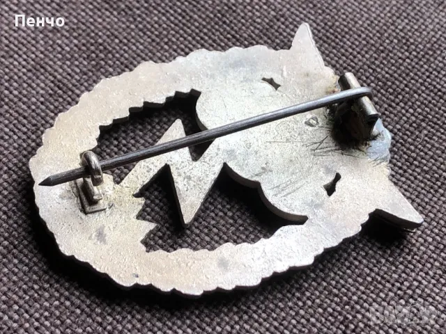 стар немски нагръден знак - LUFTWAFFE - WWII - ОРИГИНАЛ, снимка 4 - Антикварни и старинни предмети - 49662931