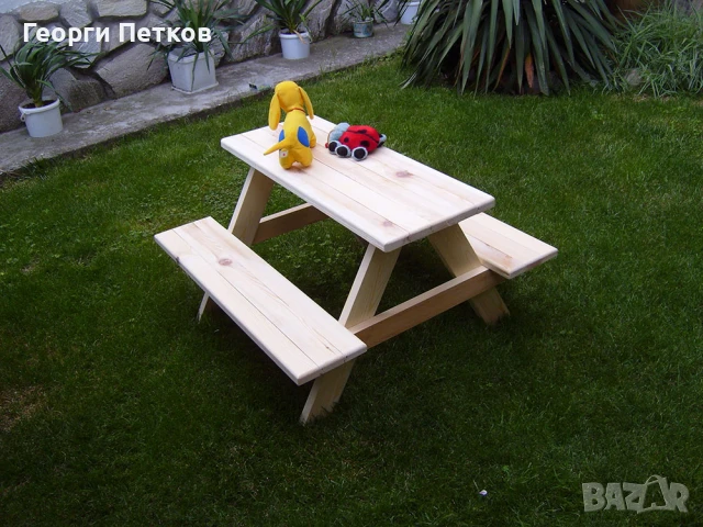 Масичка за деца с пейки-85х80х50см., снимка 2 - Други - 50583547