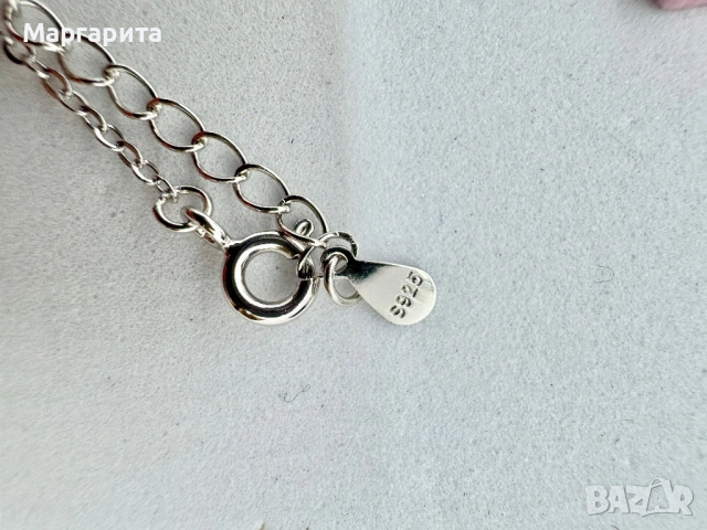 Сребърно колие с мойсанит (диамант) 1 карат, снимка 9 - Колиета, медальони, синджири - 54241145