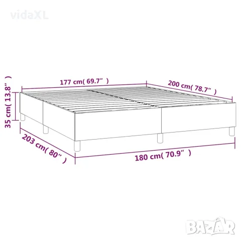vidaXL Рамка за легло с пружини, тъмнозелена, 180x200 см, кадифе, снимка 9 - Спални и легла - 56146580