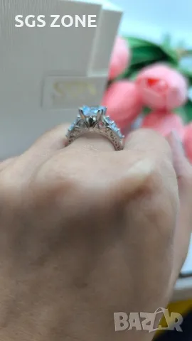 Сребърен Перфектен Кушън Пръстен с Естествени Камъни💎, снимка 6 - Пръстени - 49892576