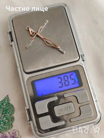 Уникален Старинен Сребърен Кръст Разпятие със  Златни Елементи, снимка 6 - Колиета, медальони, синджири - 50151737