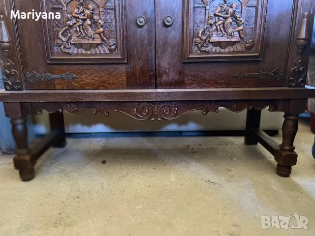 Секция / масивно дърво с дърворезба , снимка 5 - Секции и витрини - 50065775