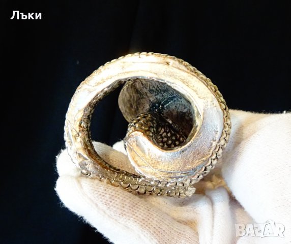 Seiko посребрен настолен часовник Кобра,Змия.  , снимка 6 - Антикварни и старинни предмети - 32045487