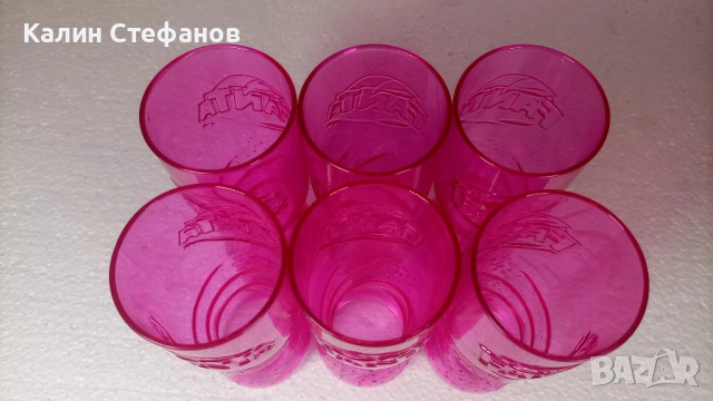 Невероятно красиви винтидж стъклени цветни чаши на Фанта FANTA, 6 бр еднакви, снимка 5 - Колекции - 51640514