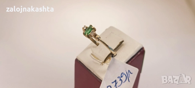 Златен пръстен с Изумруд-1,79гр/14кр, снимка 3 - Пръстени - 52723409