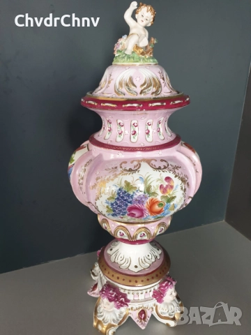 Meissen ваза урна 60см-8кг/голяма стара Майсен порцеланова ваза с капак