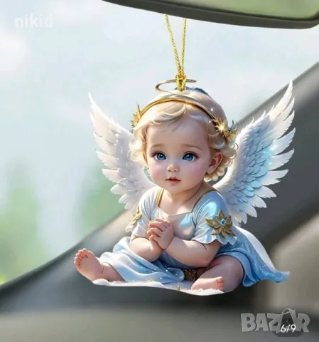 2D Акрилен топер Нежно дете бебе ангел фея висулка украса декор статуетка, снимка 2 - Други - 50182997