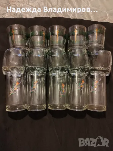 Три комплекта стъклени чаши 