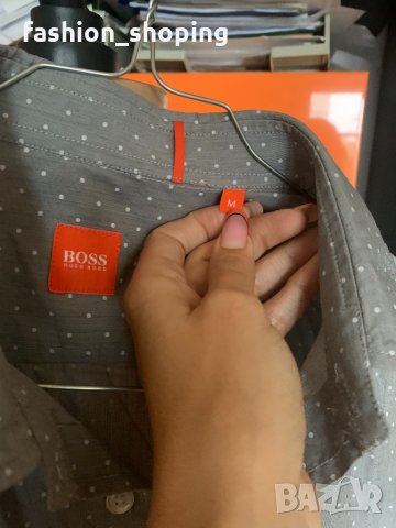 Мъжка риза Orange Boss, размер М, снимка 7 - Ризи - 34486831