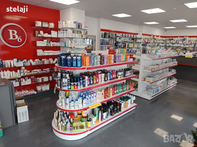 Заоблен островен стелаж за хранителни стоки, аптека, книжарница, зоомагазин, детски магазин и др, снимка 9 - Оборудване за магазин - 46587298