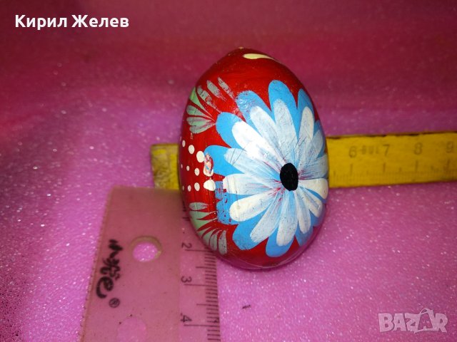 КРАСИВО ДЕКОРАТИВНО ДЪРВЕНО ВЕЛИКДЕНСКО ЯЙЦЕ РЪЧНО ИЗРИСУВАНО с ЦВЕТЯ 42947