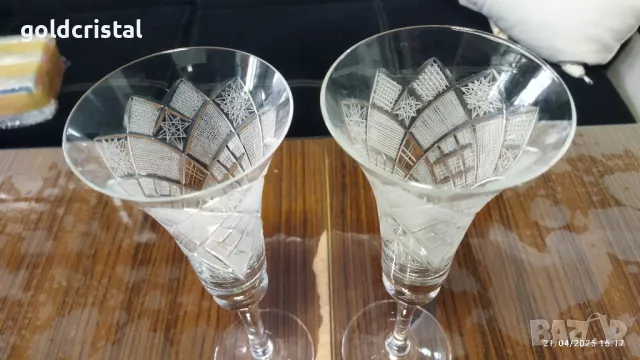 кристални сватбени чаши , снимка 14 - Сватбени аксесоари - 50104671