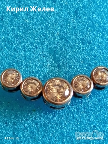 Сребърно бижу с кристали Сваровски красив стилен дизайн 37671, снимка 2 - Колиета, медальони, синджири - 52621680