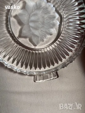 Кристален поднос за торта, снимка 4 - Чинии - 49342169