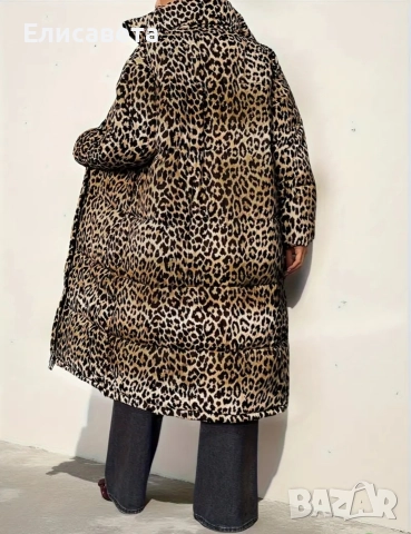 Дамско зимно яке в леопардов цвят , снимка 4 - Якета - 52958181