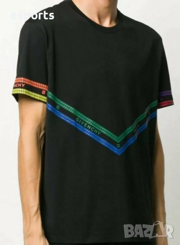 €799 Автентична мъжка тениска Givenchy Multicolored Chain , снимка 3 - Тениски - 25978608