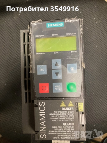 Честотен регулатор(инвертор) Siemens 7.5кW/400в, снимка 3 - Други машини и части - 52362206
