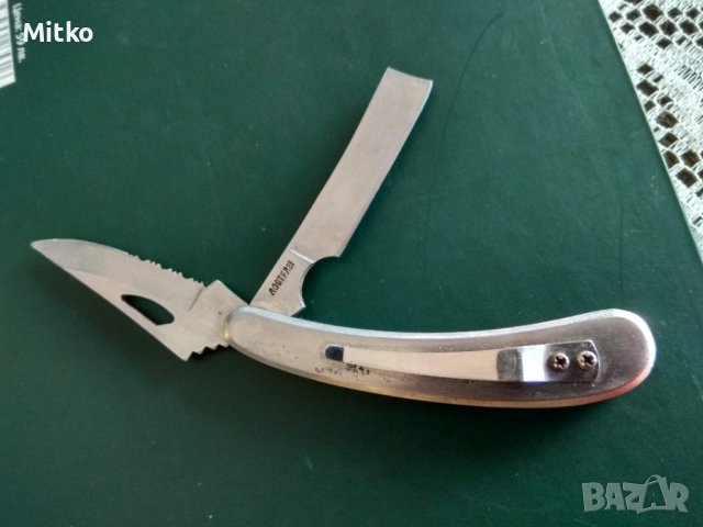 Стар немски ловджийски бръснач + нож, снимка 6 - Ножове - 44447071