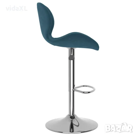 vidaXL Бар табуретки, 2 бр, сини, кадифе, снимка 5 - Столове - 56147002