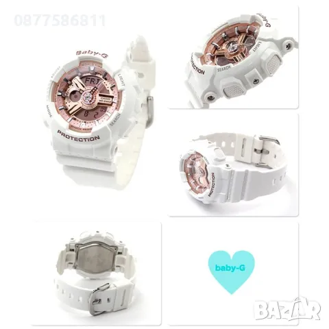 НОВ CASIO BABY-G BA-110 КАСИО BABY-G BA-110X-1AER BA-110X-7A1ER  БЕЙБИ Г BA-130 +, снимка 13 - Дамски - 10223312