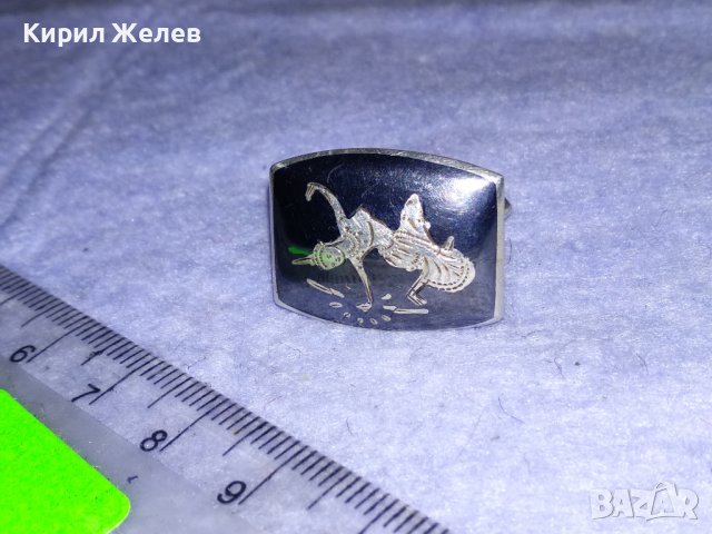 Стар СРЕБЪРЕН БУТОНЕЛ STERLING MADE in SIAM / Тайланд с НИЕЛО ЕМАЙЛ РЪЧНО МАЙСТОРСКИ ГРАВИРАН 37097, снимка 12 - Антикварни и старинни предмети - 39977688