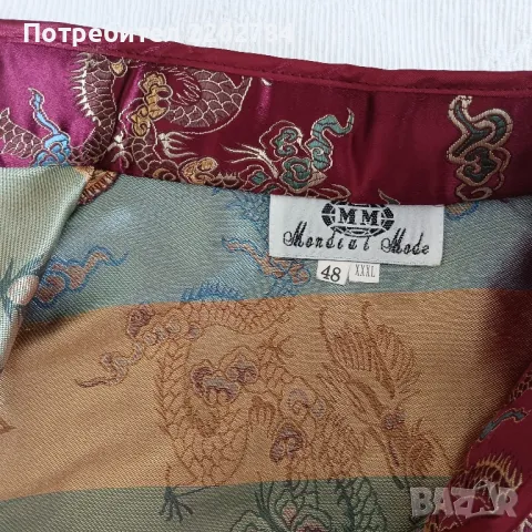 Копринена рокля чонсам, азиатски стил , снимка 13 - Рокли - 41693116