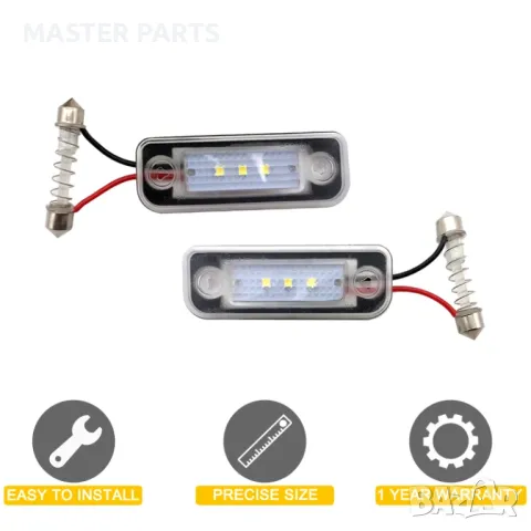 LED плафони заден регистрационен номер Mercedes W211 W203 C219 R171 E/C/CLS/SLK-Class, снимка 4 - Части - 47636628