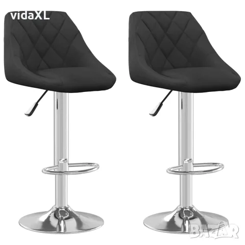 vidaXL Бар табуретки, 2 бр, черни, кадифе