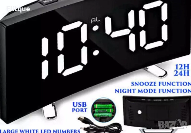 Мултифункционален огледален електронен часовник DT-6507, снимка 4 - Други стоки за дома - 52820211