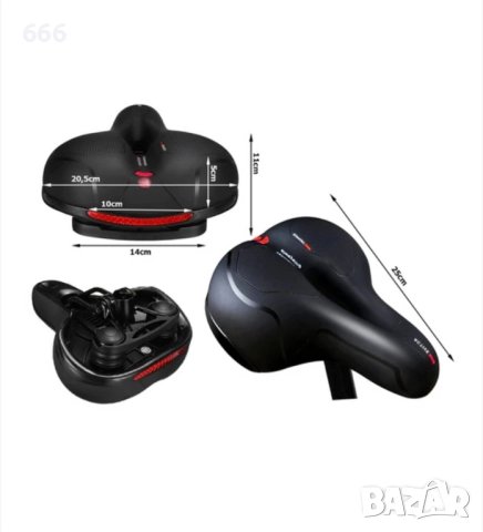 Мека, удобна спортна седалка за велосипед, с вентилация и вградена призма, снимка 2 - Части за велосипеди - 52703877