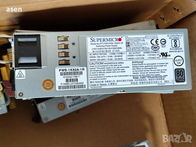 Продавам мощни високоефективни захранвания 1600 Вт  80 Plus Titanium (96%+), снимка 4 - Захранвания и кутии - 54180451