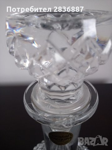 2 броя изящни чаши за вино и изящен кристален декантиер, снимка 4 - Антикварни и старинни предмети - 31453995