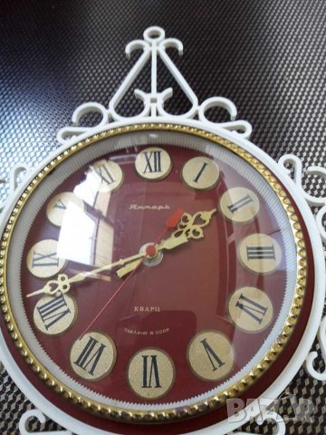 Стар стенен часовник -Янтар , снимка 7 - Антикварни и старинни предмети - 29668142