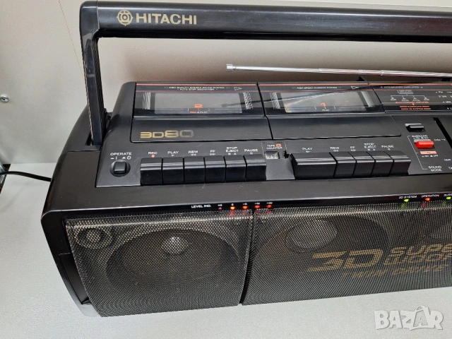 Перфектен! Радио Касетофон Hitachi TRK-3D80. , снимка 3 - Радиокасетофони, транзистори - 54205334
